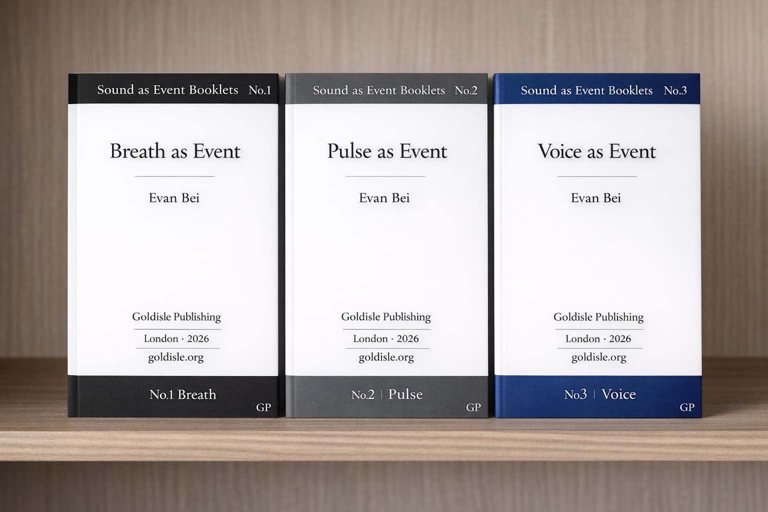 Sound as Event Booklets — series blueprint (No.1 Breath, No.2 Pulse, No.3 Voice)